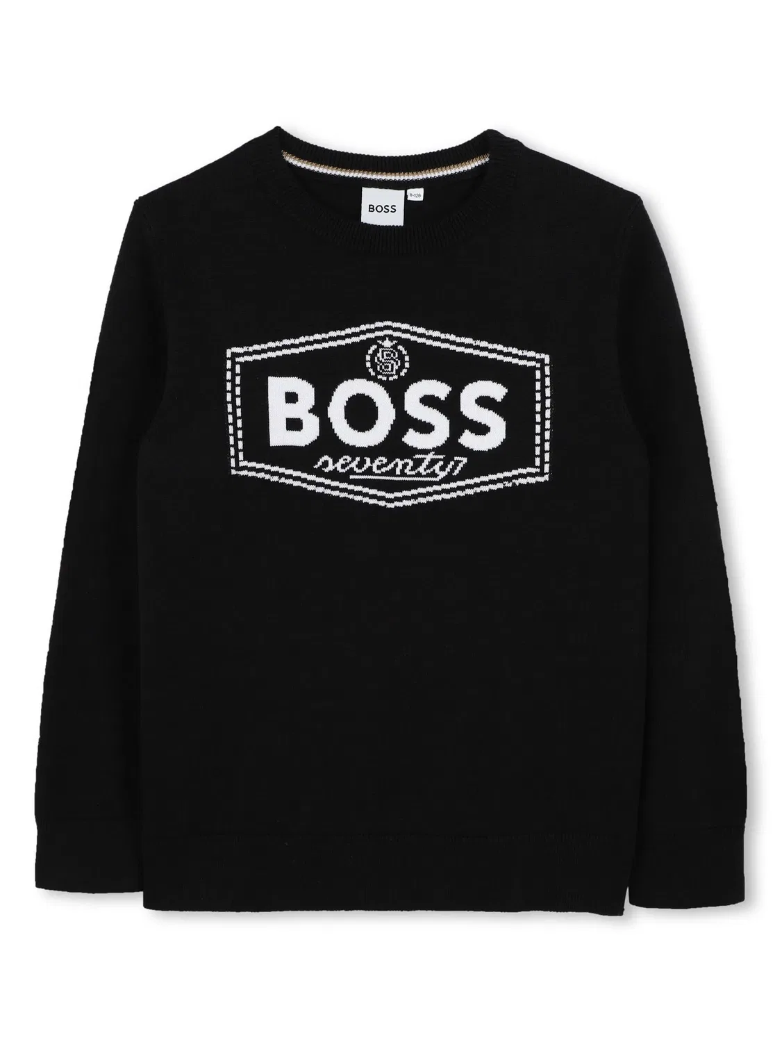 Пуловер с логотипом BOSS, черный