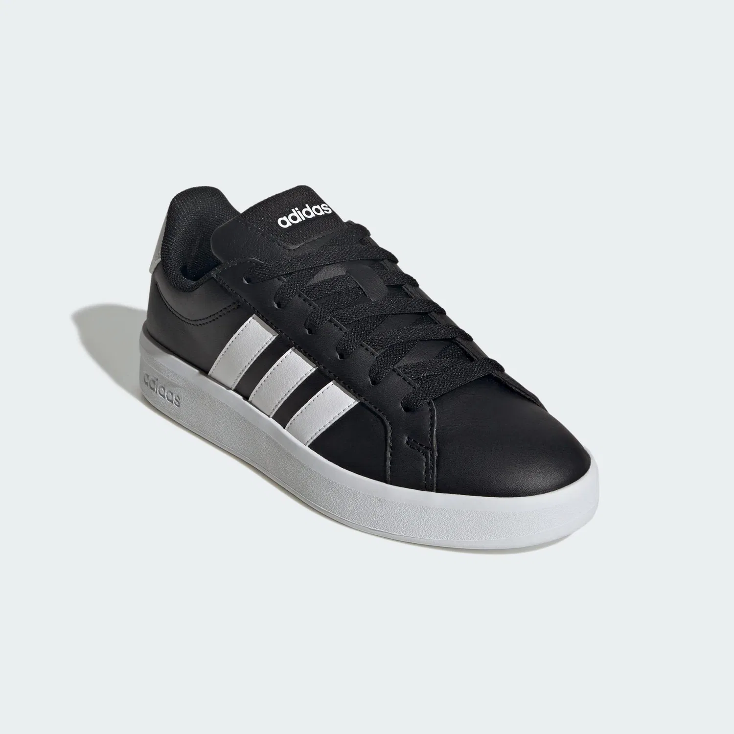 Детские кожаные кроссовки Grand Court 3.0 Adidas, Schwarz Weiß — фото 4