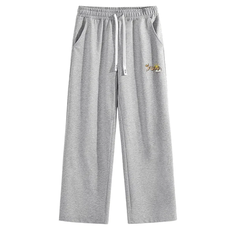 Детские брюки прямого кроя из трикотажа MINISO, Heather Gray
