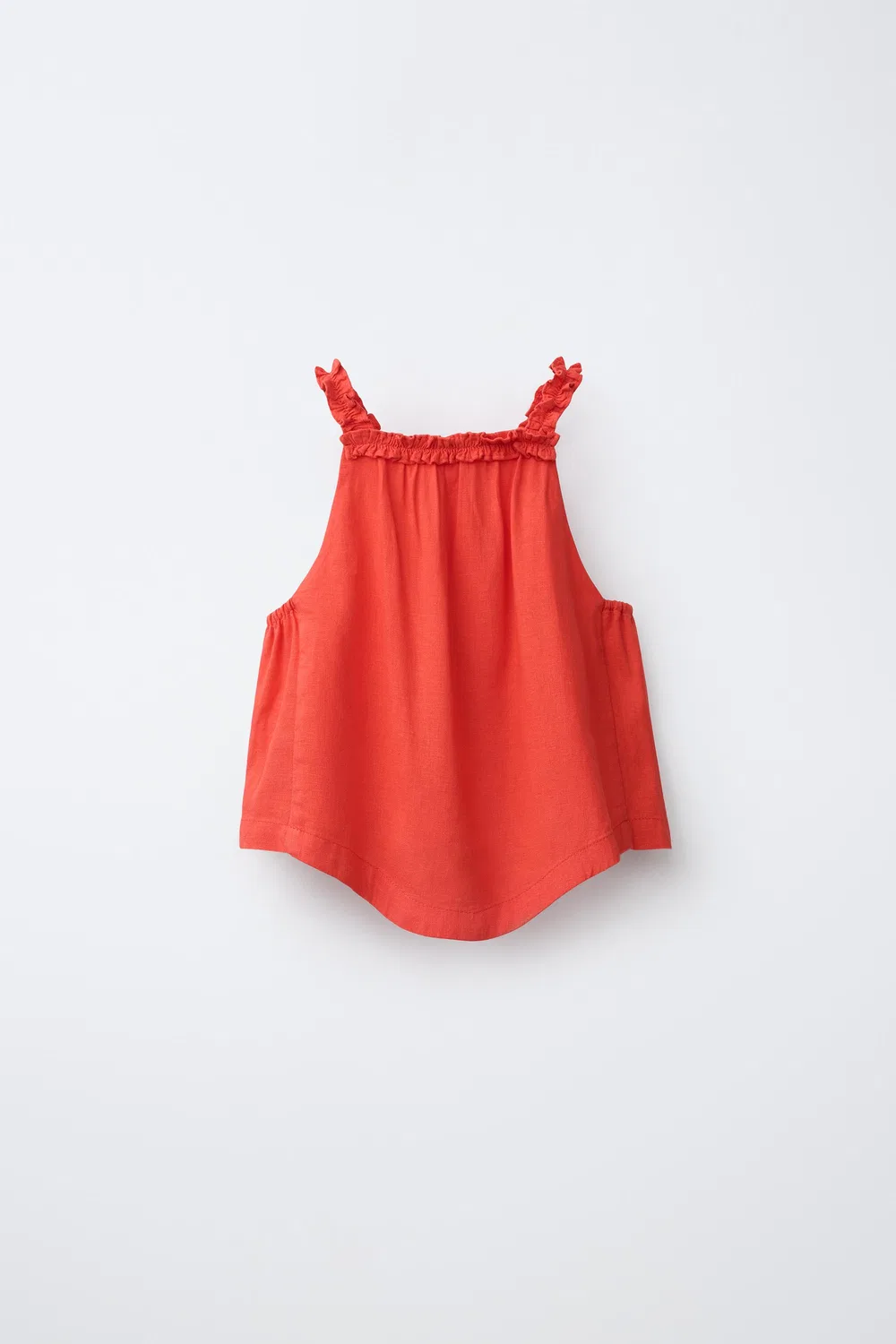Топ-халтер из льняной смеси ZARA, Red