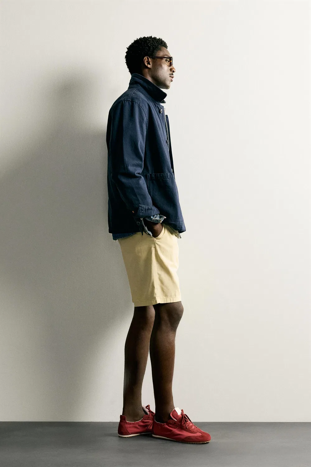 Плиссированные шорты-бермуды стандартного кроя ZARA, Light yellow — фото 4