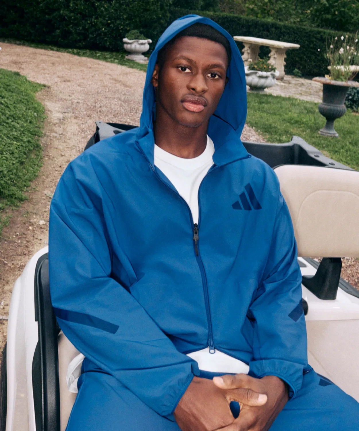 Мужская куртка-трактор с капюшоном, свободного кроя Adidas, Синий — фото 2