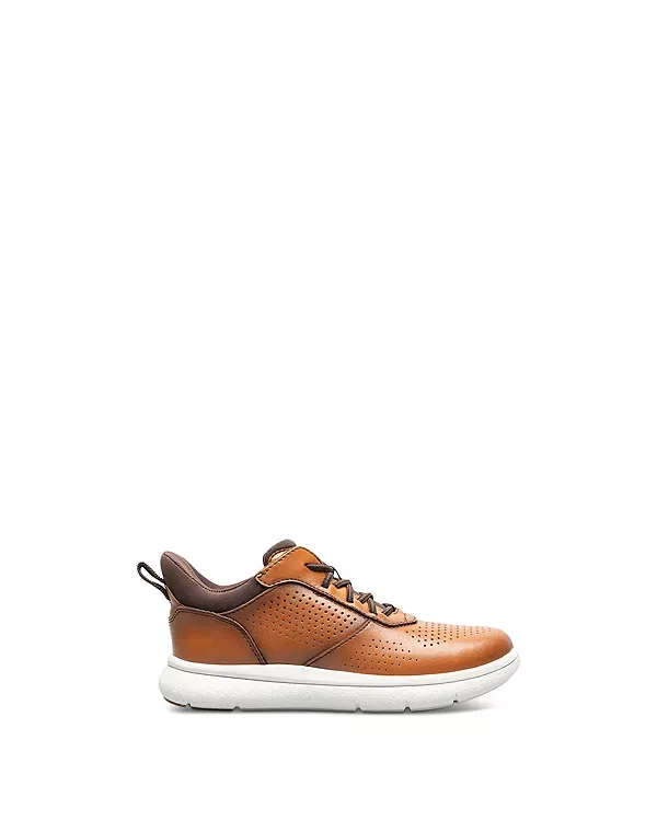 Детские классические туфли для мальчиков с перфорацией Fleet Perf Toe Elastic Lace Florsheim Kids, Cognac — фото 2
