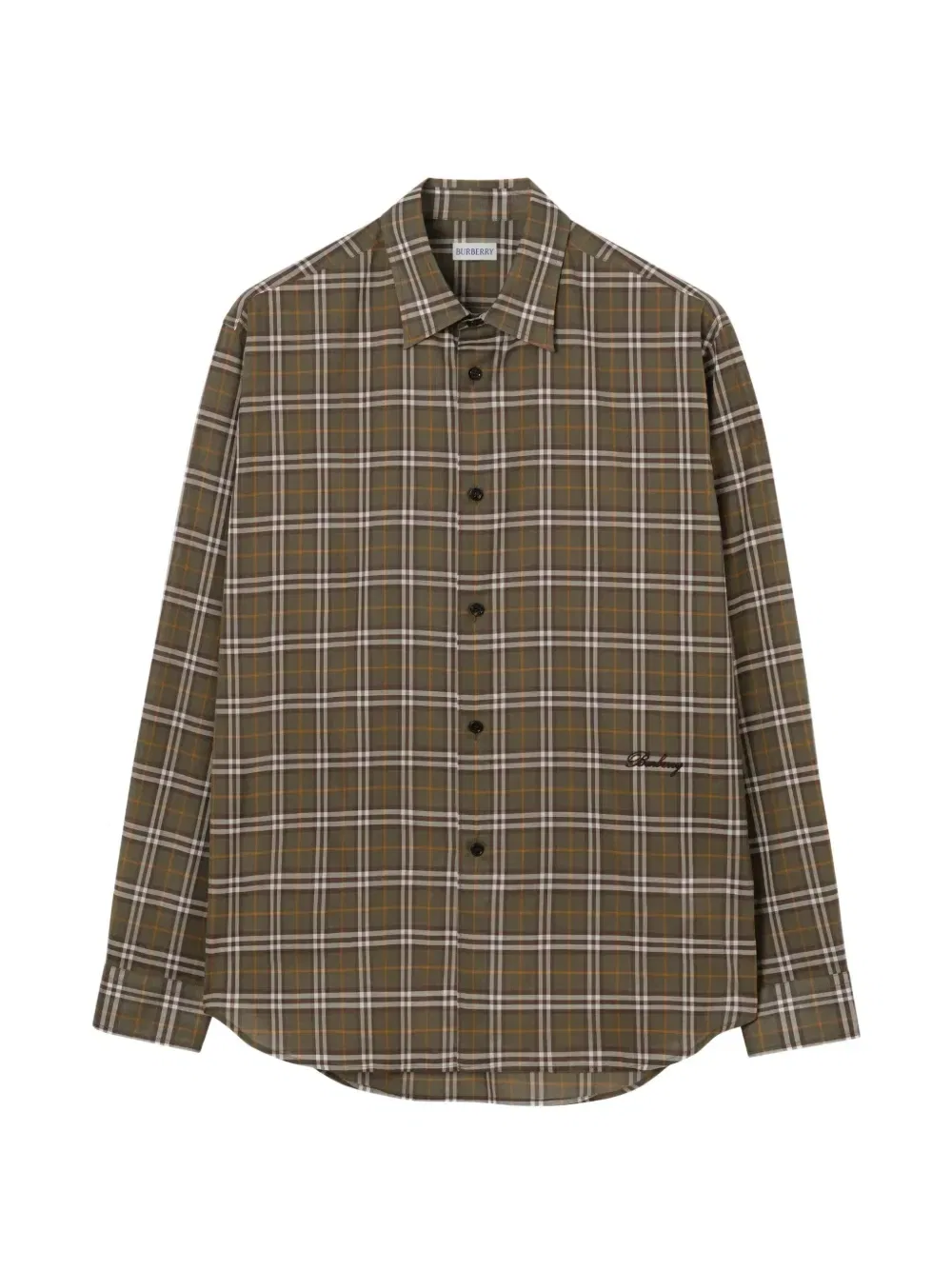 Рубашка свободного кроя BURBERRY, зеленый