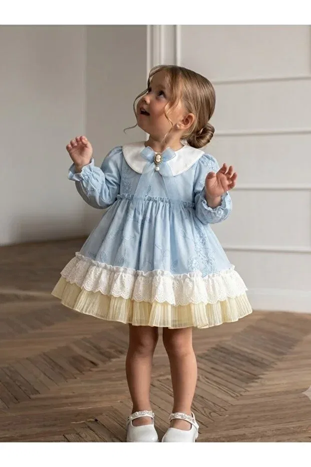 Детское платье для девочек с длинным рукавом Party Noy Noy, Blue