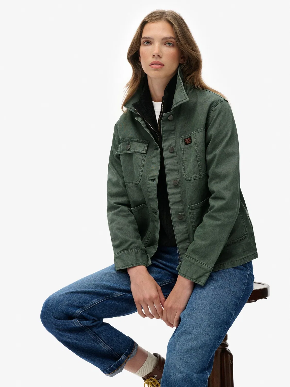 Куртка рабочая, свободный крой, Chore Jacket Superdry, зеленый — фото 4