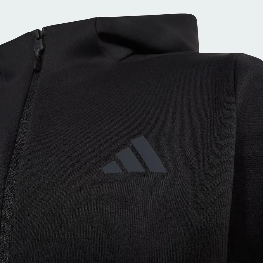 Свитшот с капюшоном и молнией Z.N.E. adidas, Черный — фото 4