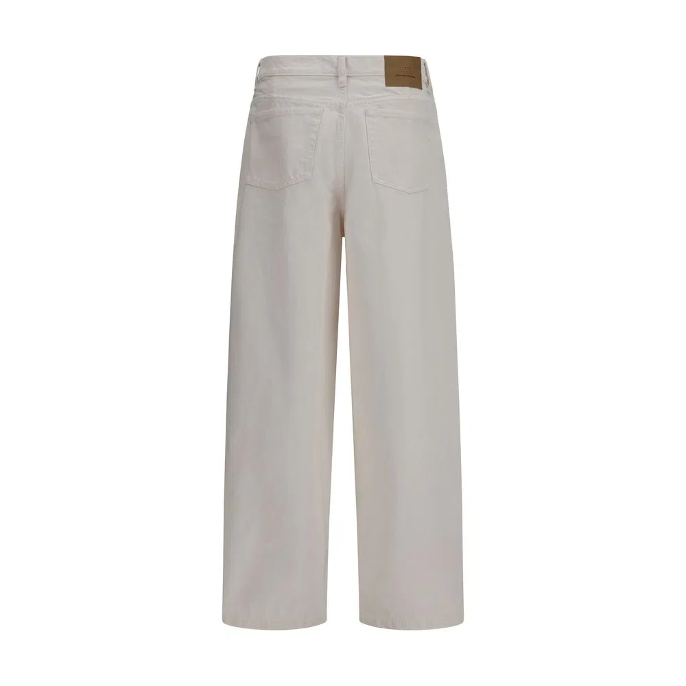 Мужские джинсы свободного кроя White Cotton Jeans Denim AMI Paris, White — фото 2
