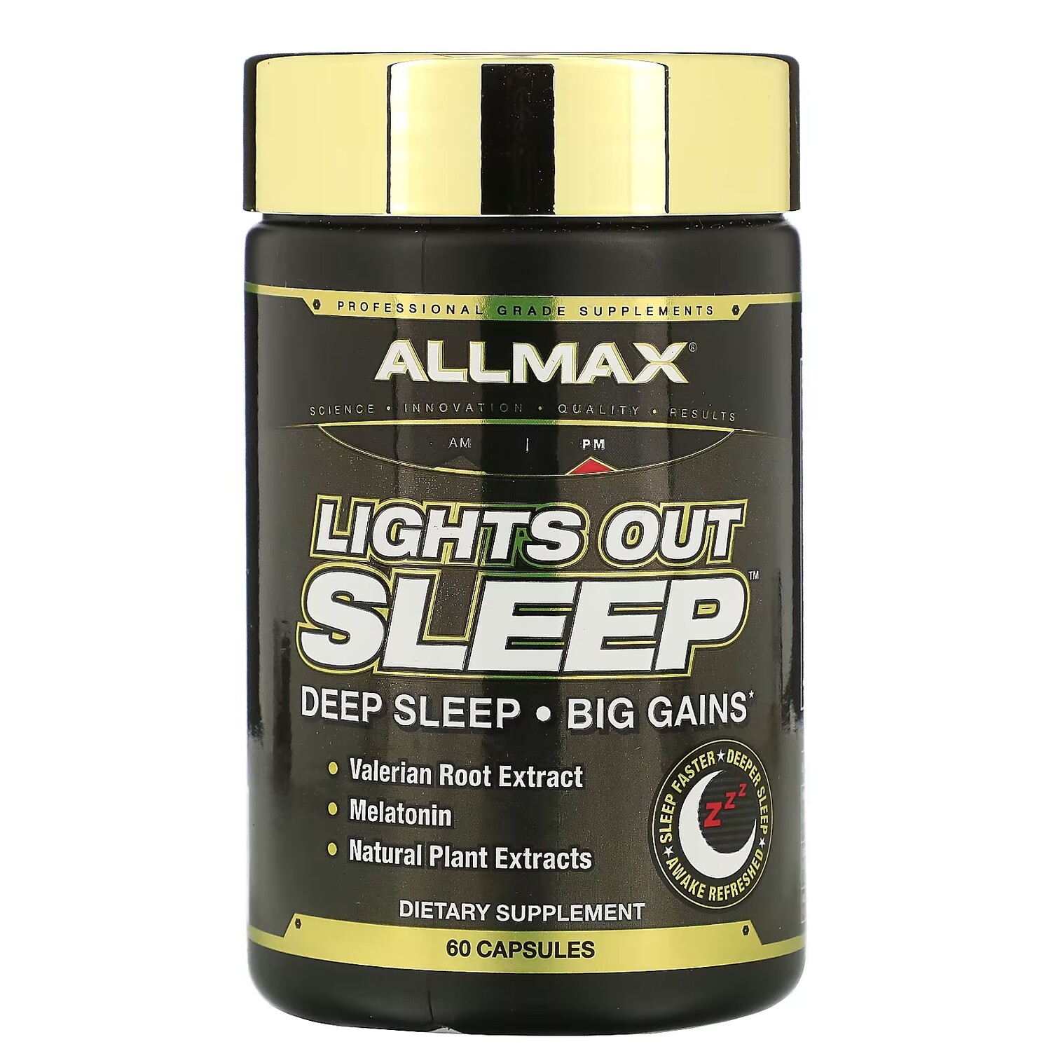 

Добавка для Крепкого Сна с Корнем Валерианы ALLMAX, 60 веганских капсул