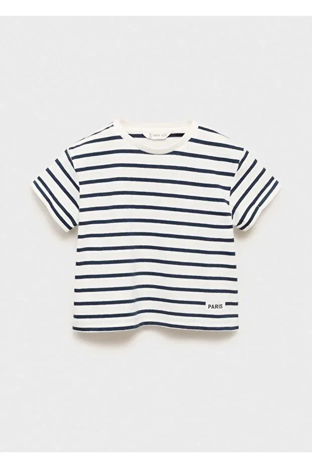 Детская футболка с принтом Mango Baby, Navy Blue — фото 3