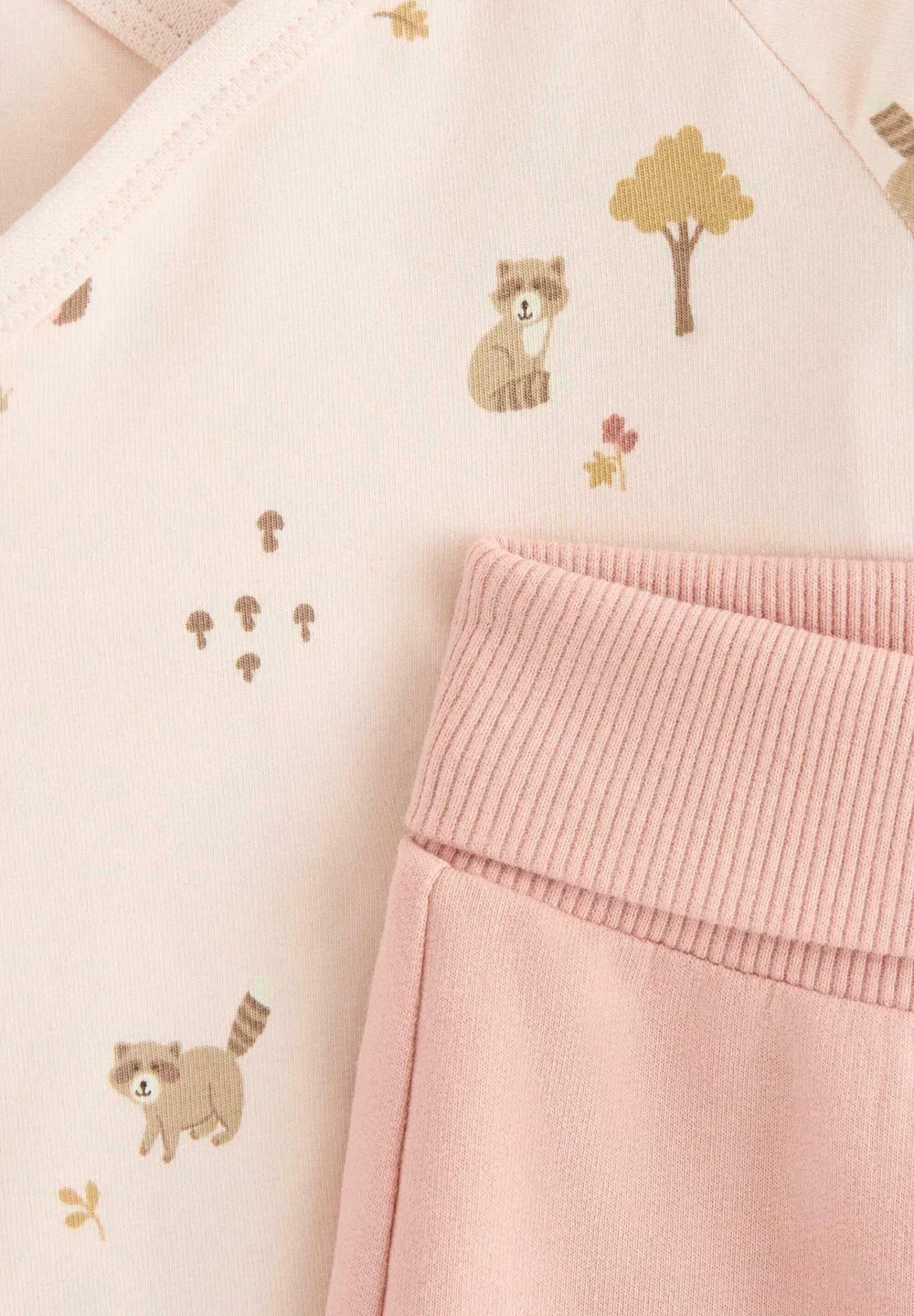 Комплект из боди с запахом и спортивных брюк (унисекс) Lindex, Light Pink — фото 3