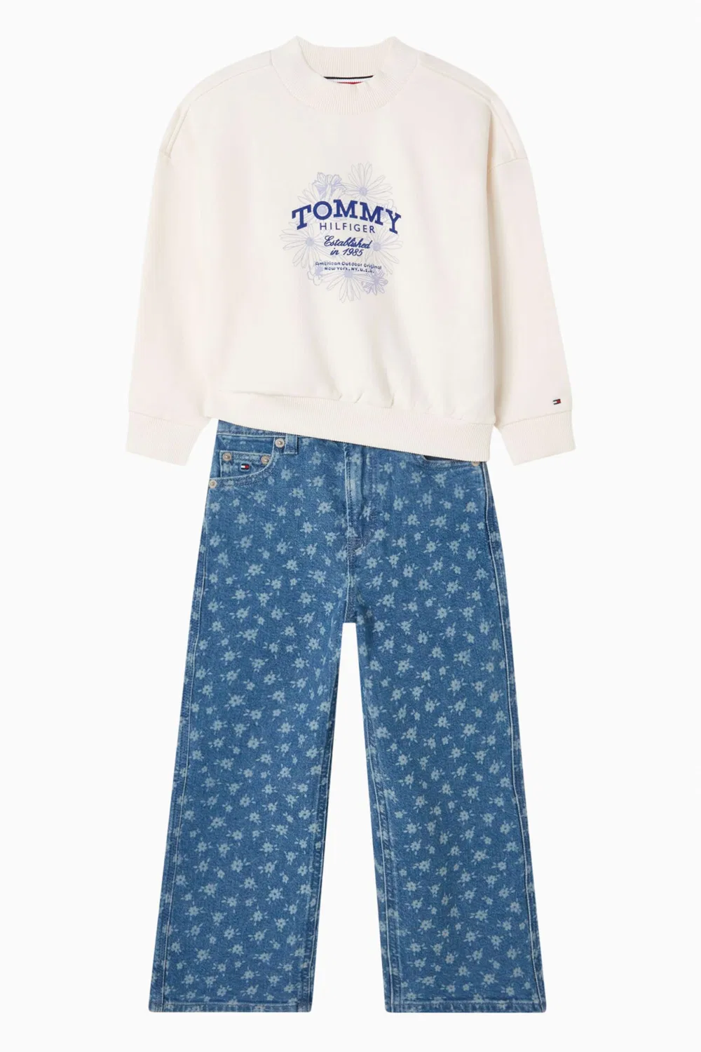 Свитшот с принтом Flock Flower Tommy Hilfiger, белый — фото 2