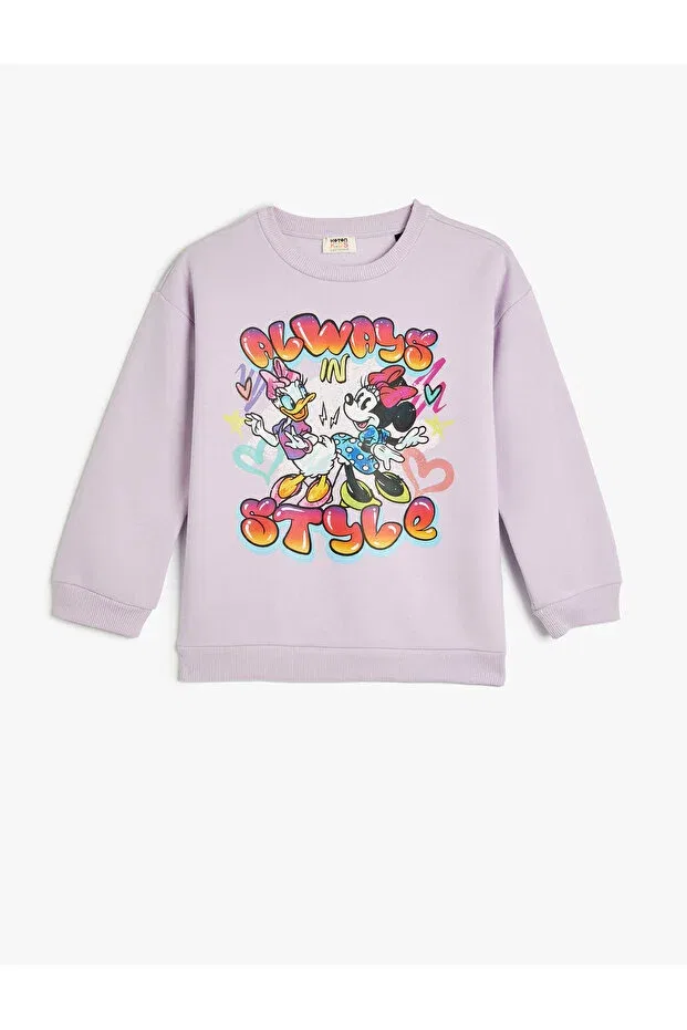 Детские свитшот для девочек с принтом Mickey Mouse And Daisy Duck Koton, Lilac