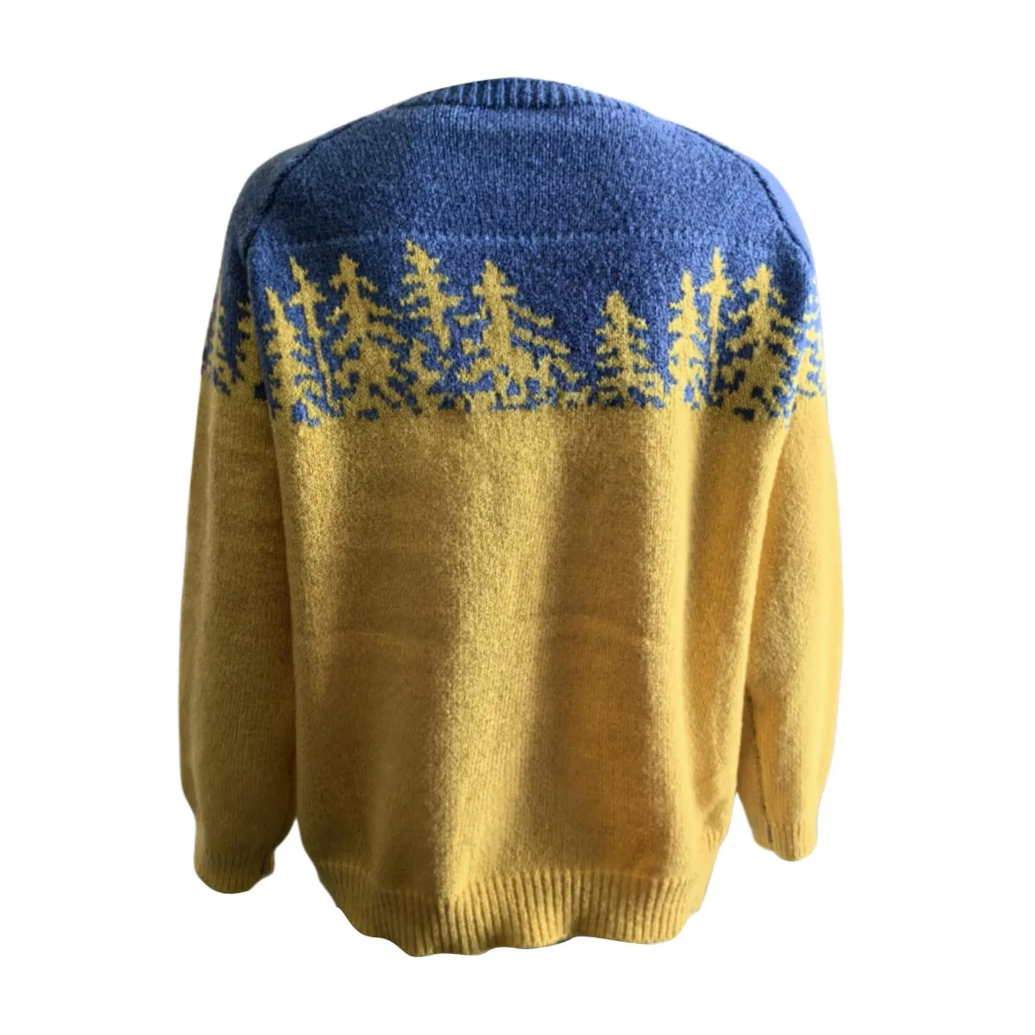 Женский свитер с принтом Crew Neck Chunky Knit, Yellow — фото 4