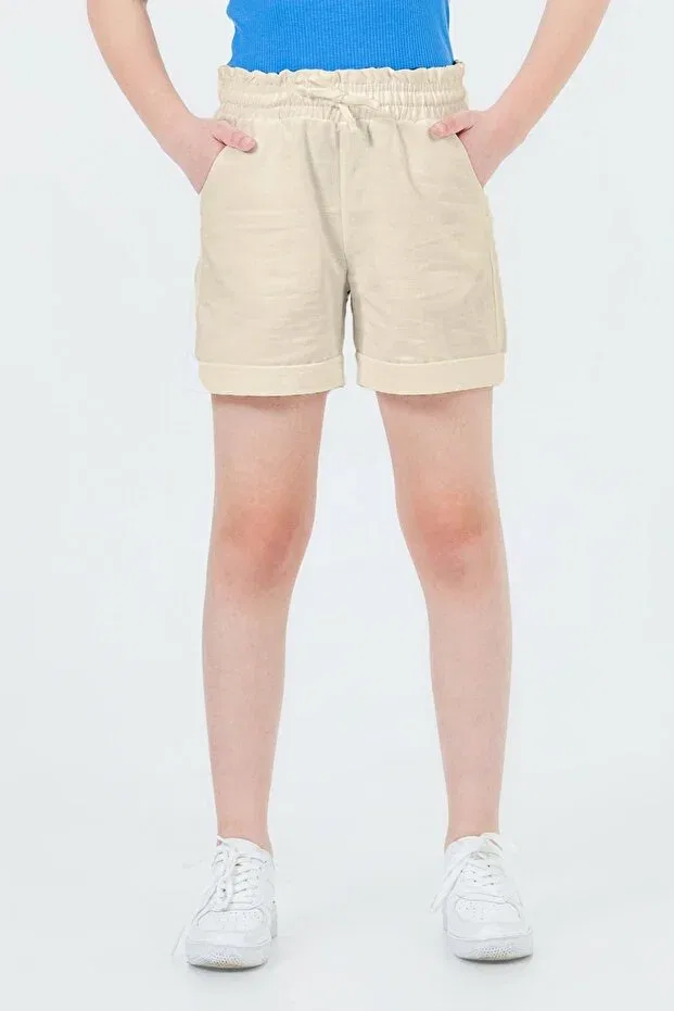 Детские шорты для девочек прямые из габардина Dmb Boys & Girls, Beige