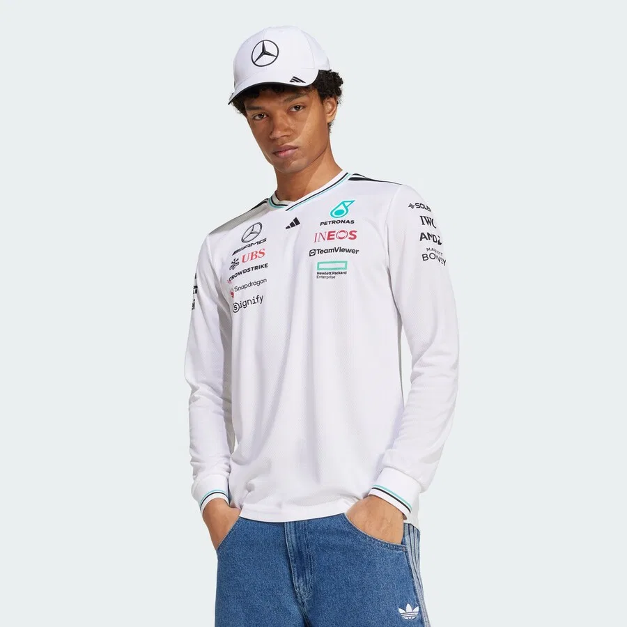 Спортивная футболка ADIDAS PERFORMANCE Performance Shirt 'Mercedes AMG Petronas Formula One Team' белого цвета — фото 2
