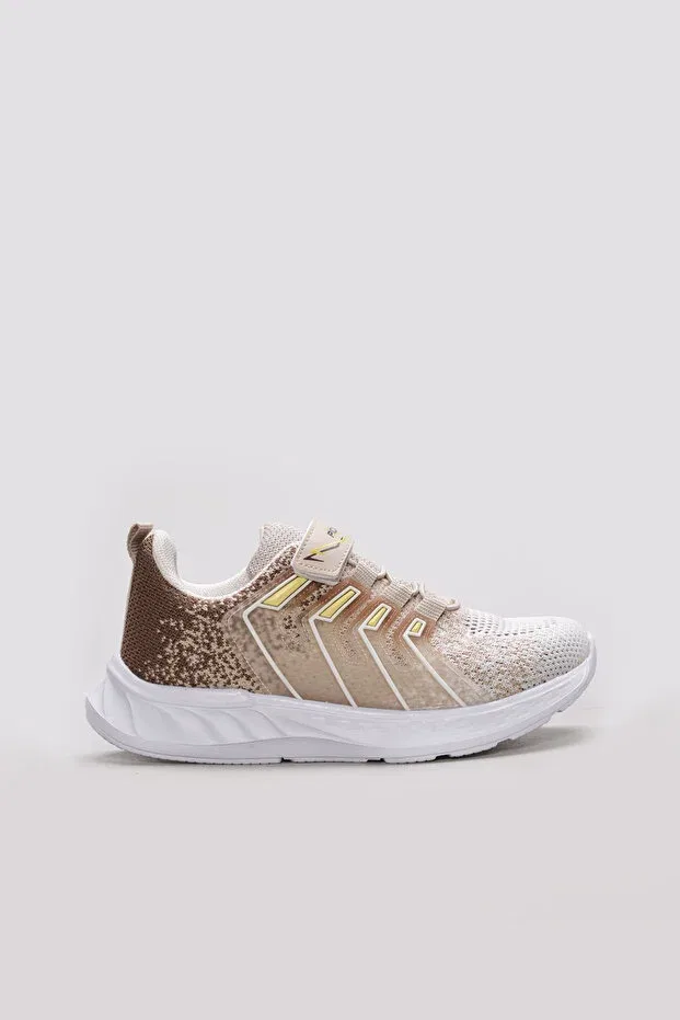 Детские кеды для девочек с принтом Fast Step, White Beige Coffee