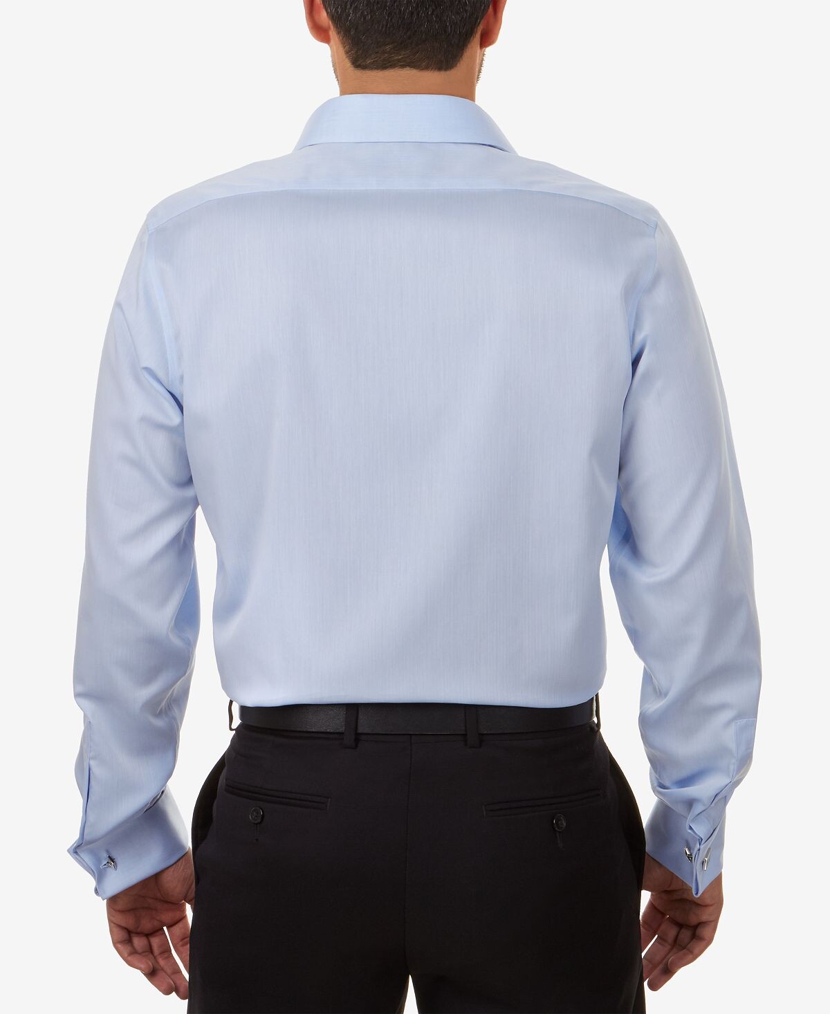Мужская классическая рубашка slim-fit non-iron performance в елочку с французскими манжетами Calvin Klein, синий — фото 3