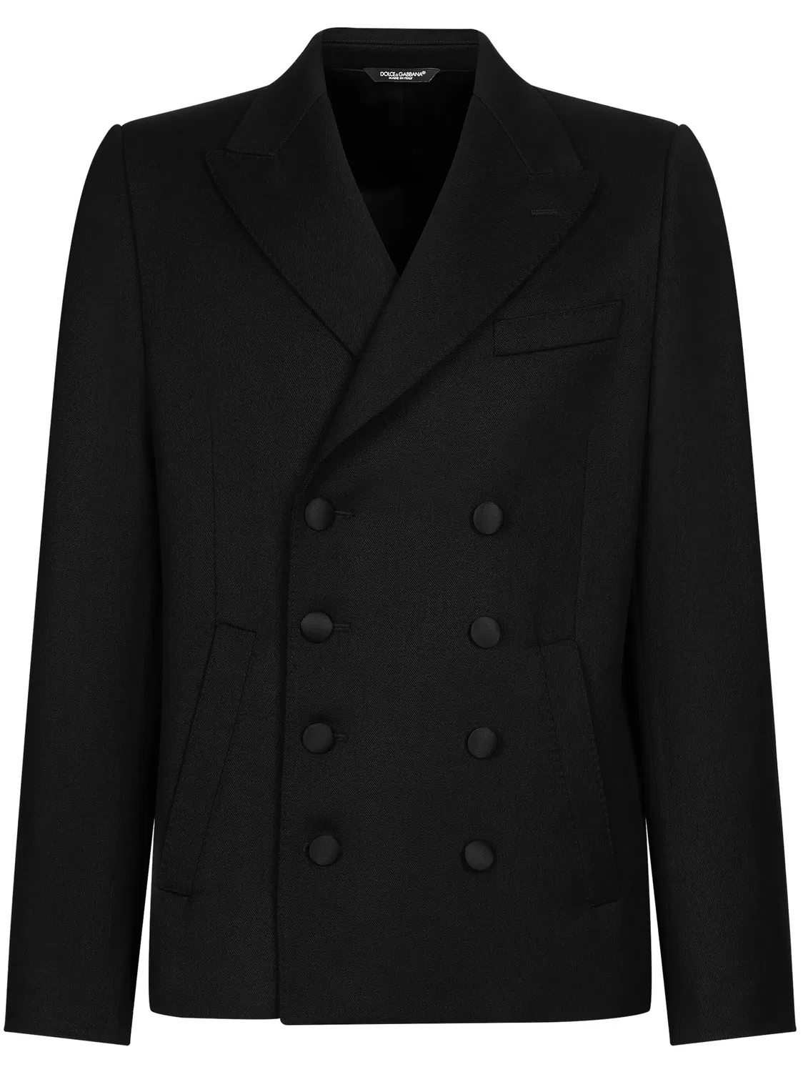 Шерстяной двубортный блейзер Dolce & Gabbana, черный