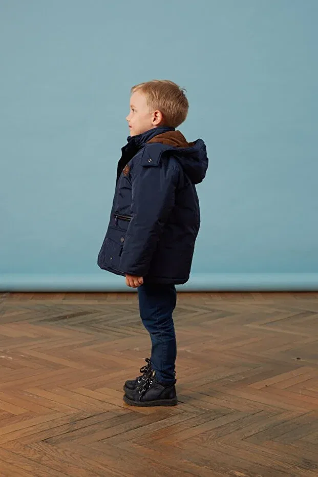 Детское пальто для девочек с капюшоном Men Anorak, Navy Blue — фото 2