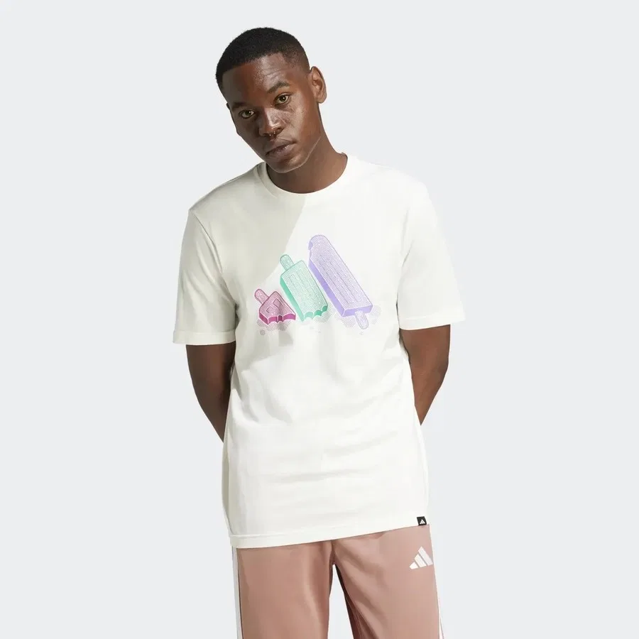 Футболка с графическим принтом Adidas Lounge Ice Graphic, Белый