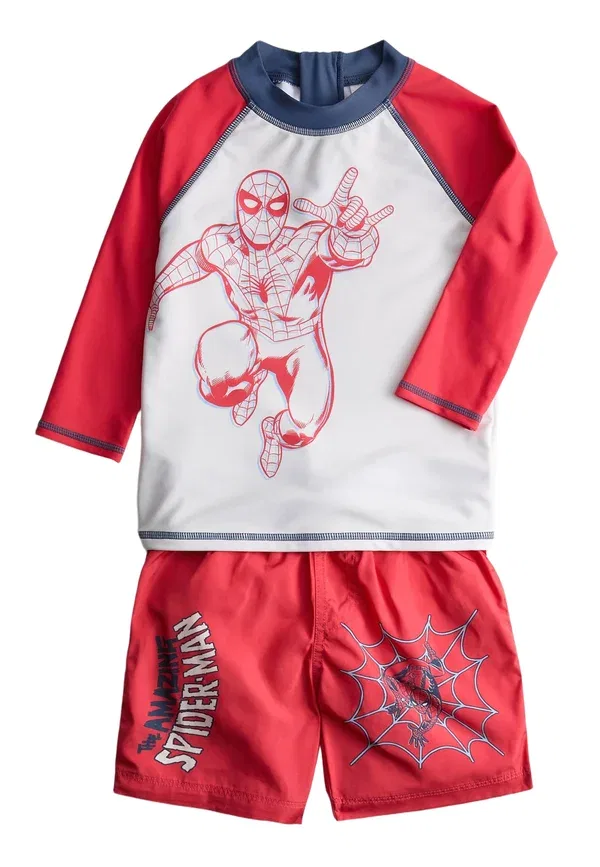 Купальник комплект из топа и шорт, Marvel, Spider-man, Marks & Spencer, Red Mix, красный