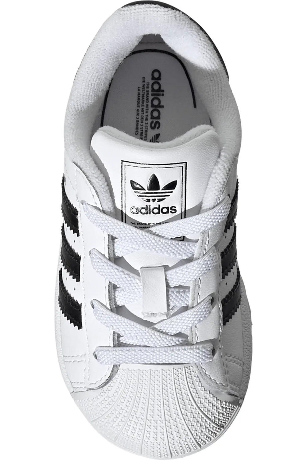 Кроссовки детские с застежкой-липучкой Superstar II adidas, белый/ черный/ белый — фото 4
