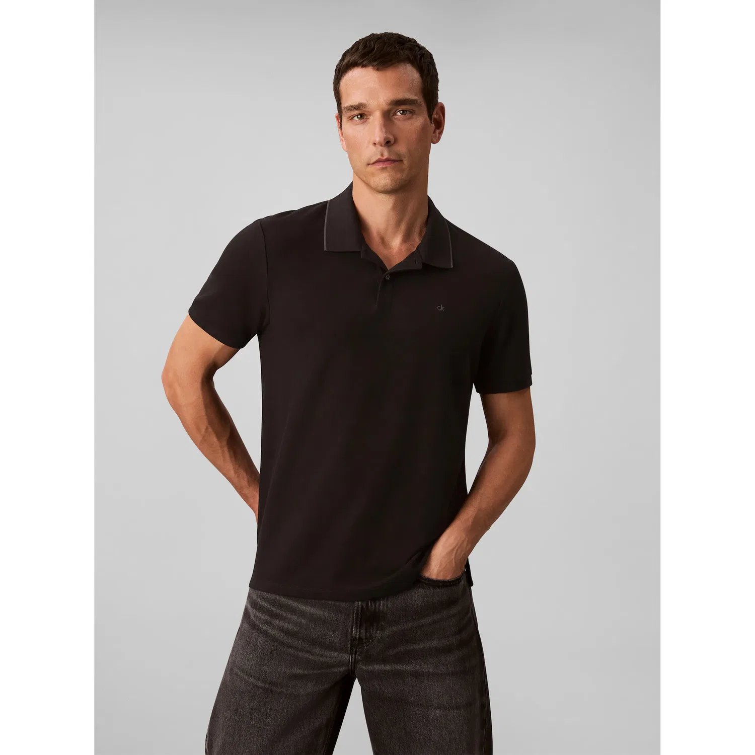 Мужское поло из пике Calvin Klein, Black