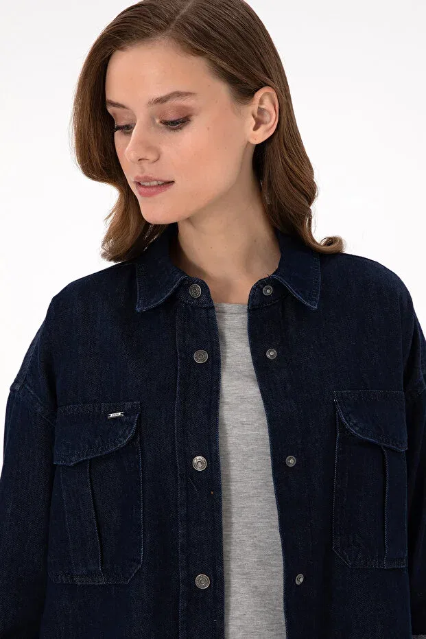 Женская рубашка с длинным рукавом U.S. Polo Assn., Blue — фото 2