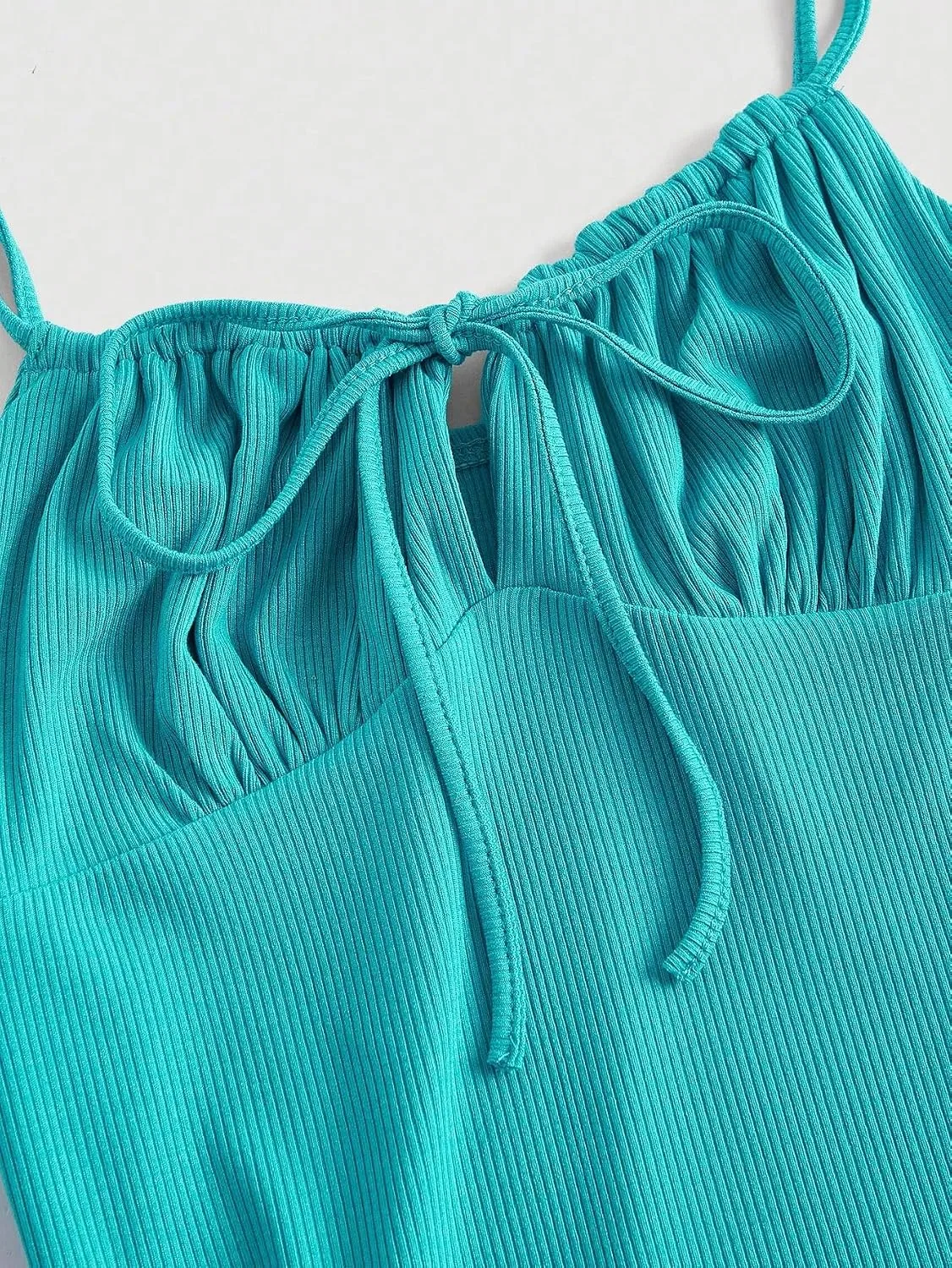 Женское повседневное платье-миди с узлом спереди, Mint Blue — фото 4