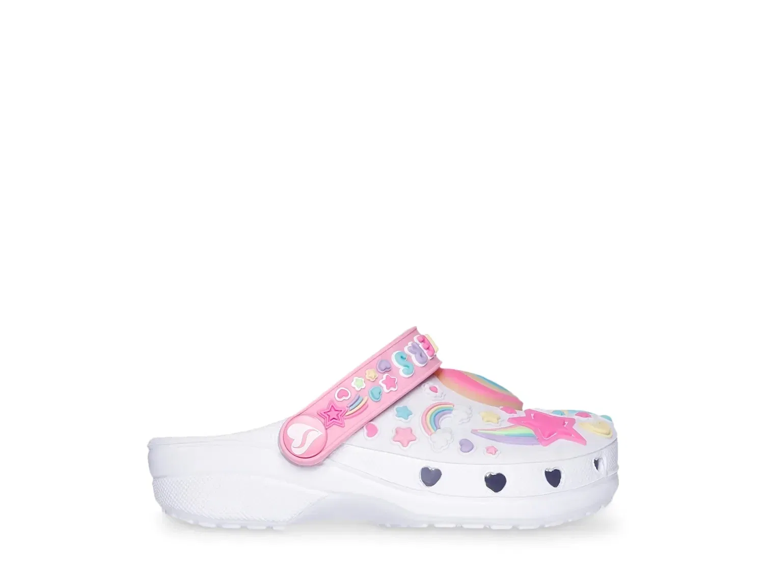 Светящиеся сабо Skechers Foamies Heart Charmer Girly Land с рисунком единорога, белые — фото 3