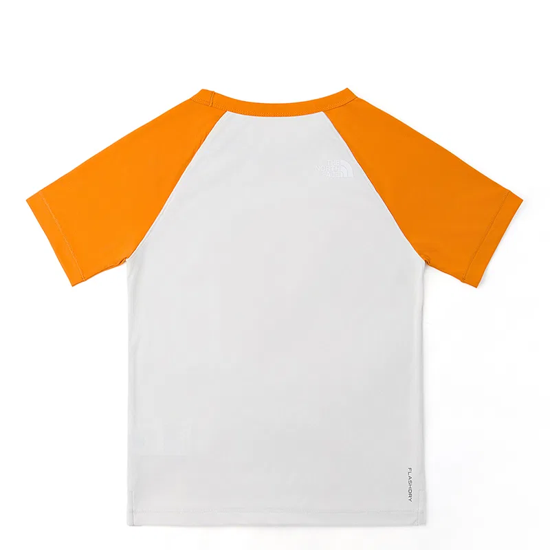 Детская футболка быстросохнущая с круглым вырезом The North Face, Dune White Orange — фото 3
