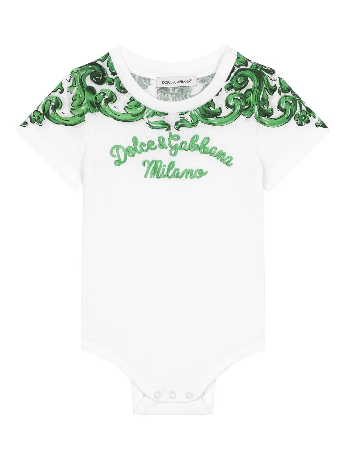Боди с принтом Маджолики Dolce & Gabbana, белый