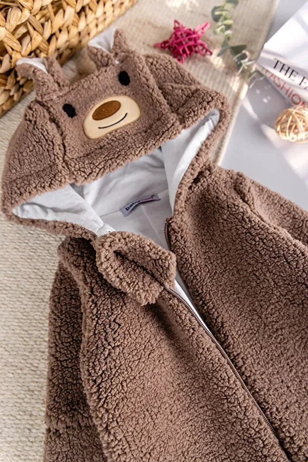 Детский комбинезон из плюша с капюшоном Babymod, Brown — фото 4
