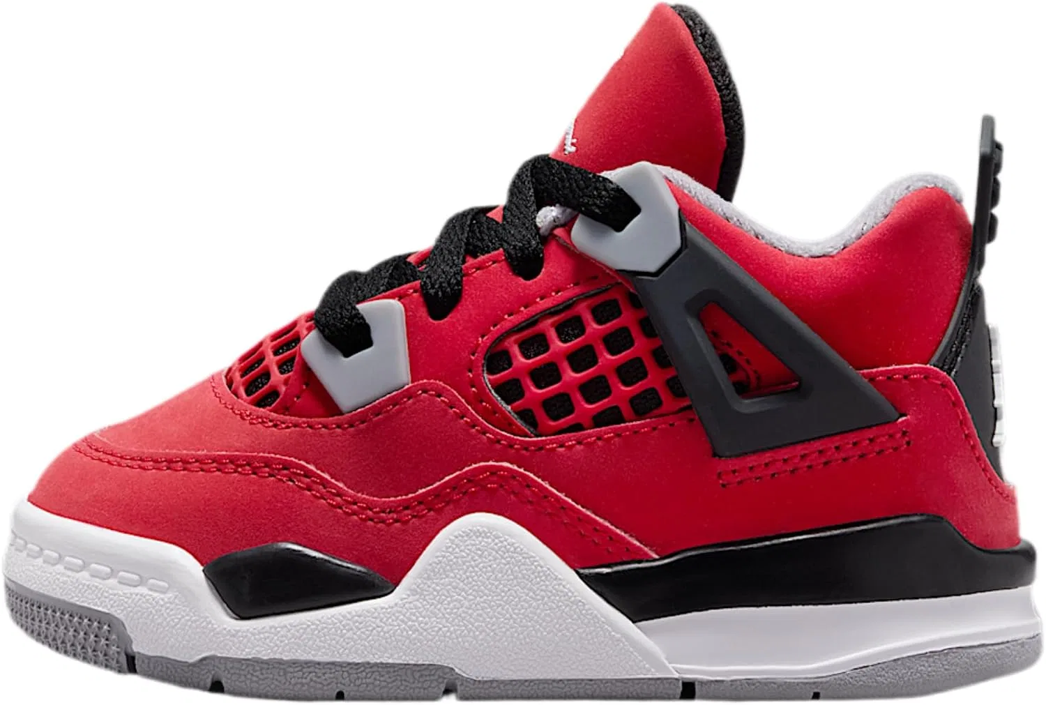 Детские кроссовки для мальчиков с принтом Jordan 4 Nike, Fire Red/Black/Cement Grey/White