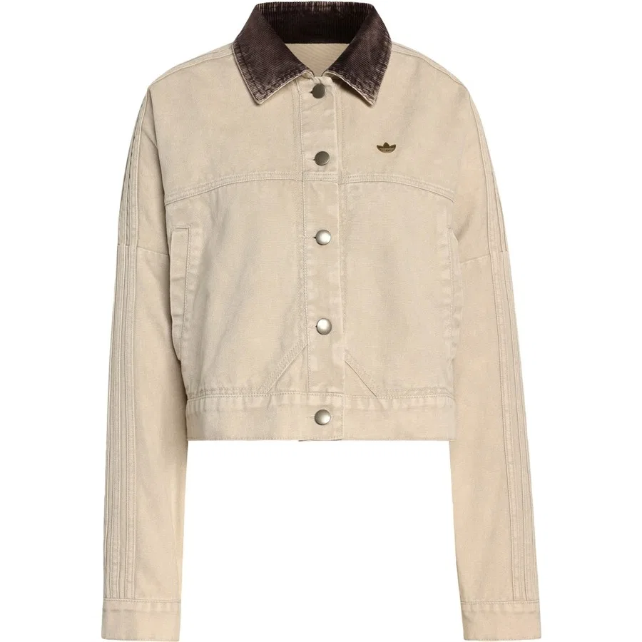 Куртка спортивная с длинным рукавом Originals KE1069 Canvas Tracktop Jacket adidas, Хаки — фото 3