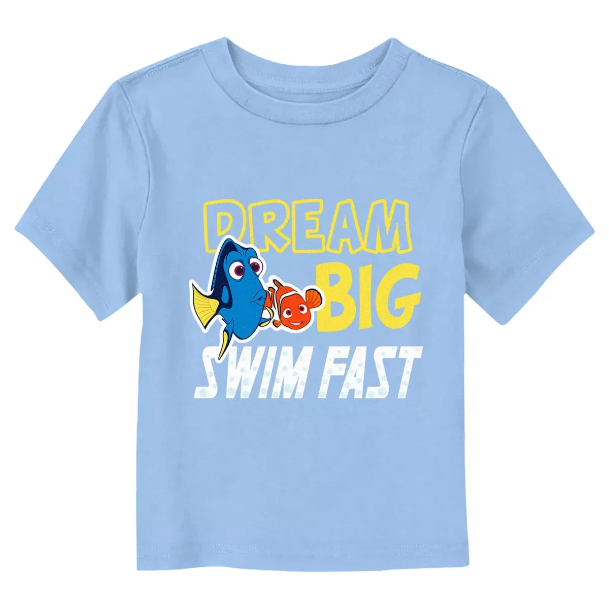 Детская футболка с принтом Dream Big Swim Fast Finding Dory, Light Blue