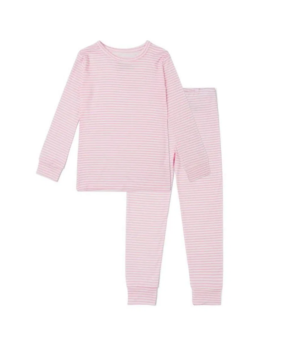 Детская пижама-комплект с длинным рукавом, модель Ballet Stripe Motette, Pink And White Stripes