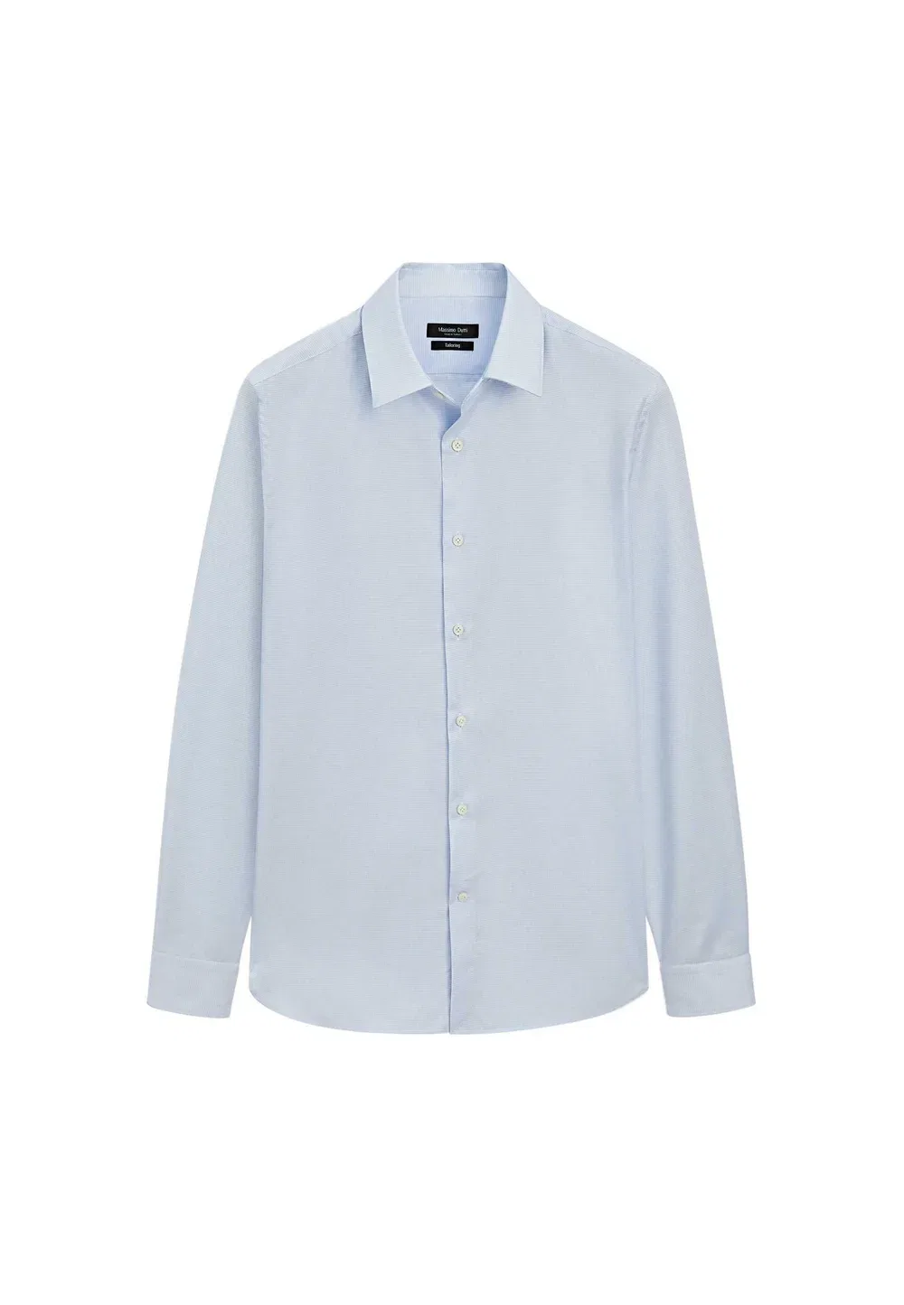 Рубашка приталенного кроя в мелкую клетку, сшитая по фигуре Massimo Dutti, Light Blue