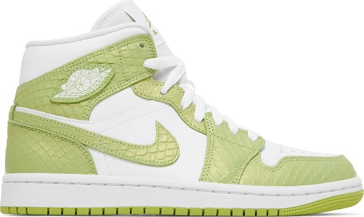 

Кроссовки Wmns Air Jordan 1 Mid SE Green Python, белый