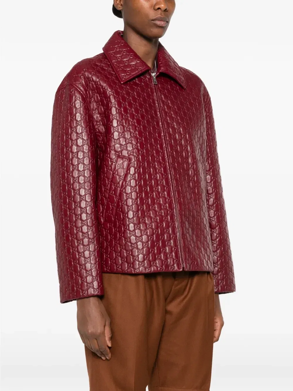 Куртка с тиснением GG GUCCI, красный — фото 3