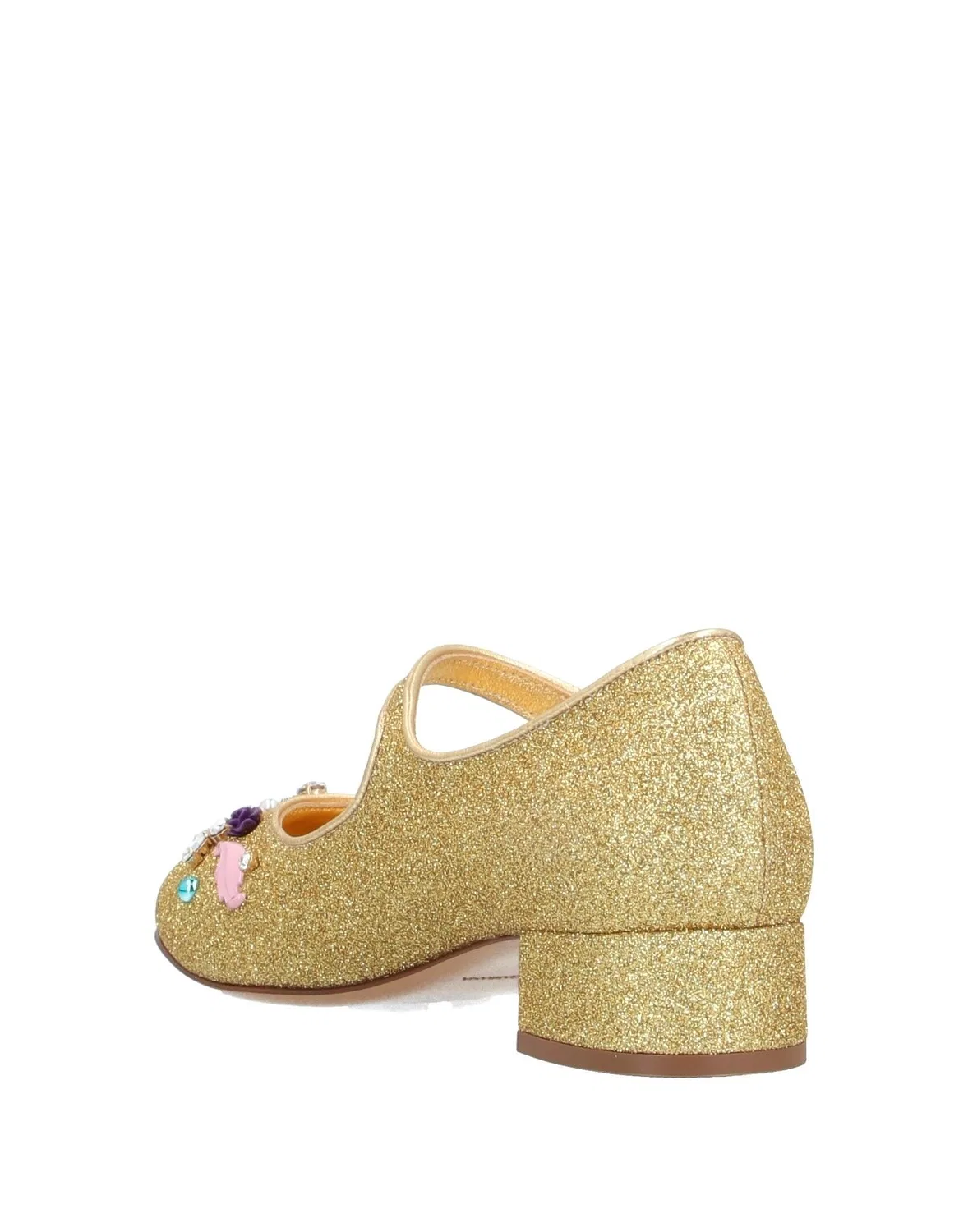 Детские балетки для девочек с блестками Mary Jane Ballet Flats Dolce&Gabbana, золотой — фото 3