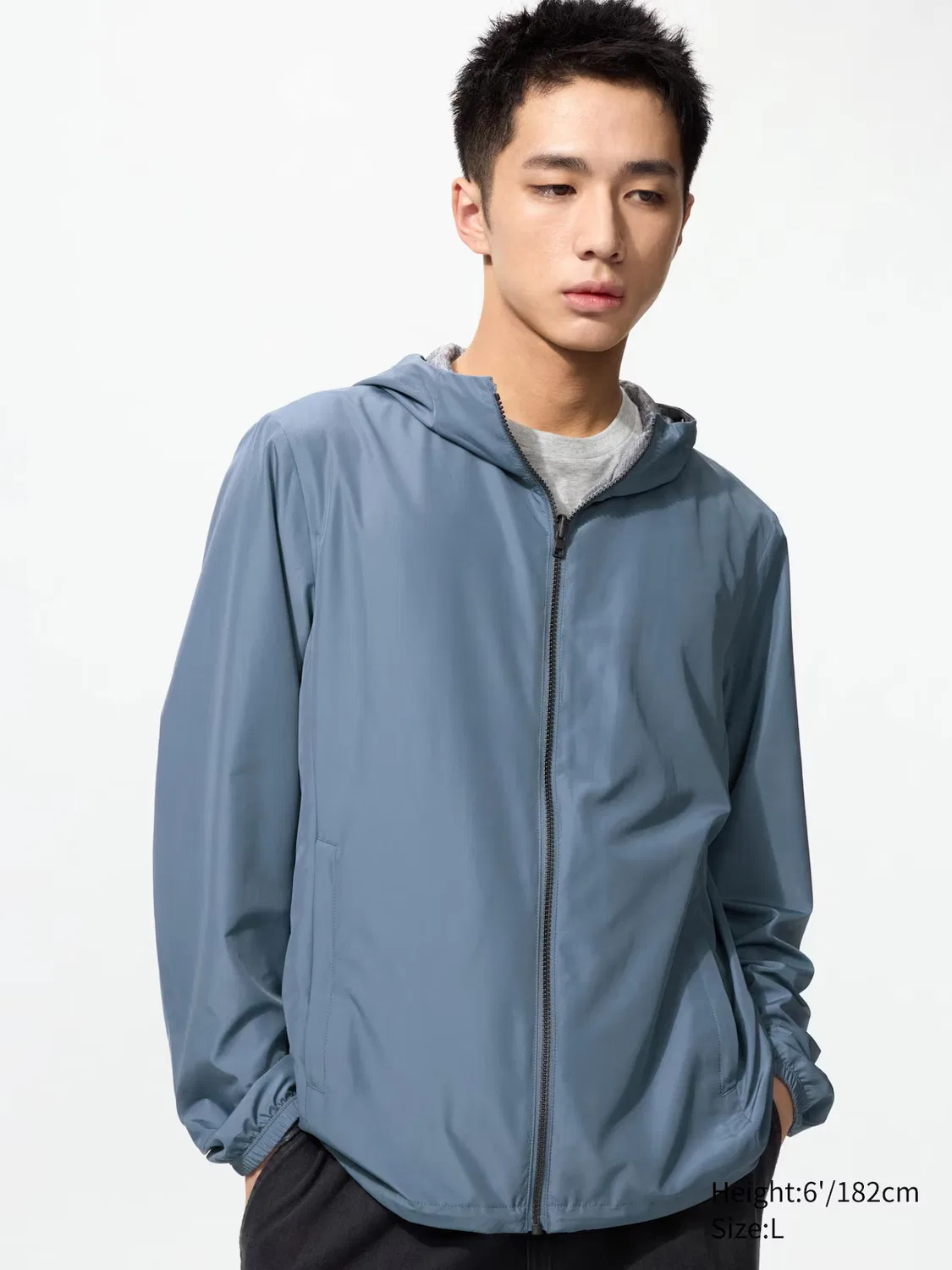 Парка Uniqlo, двусторонняя, синий