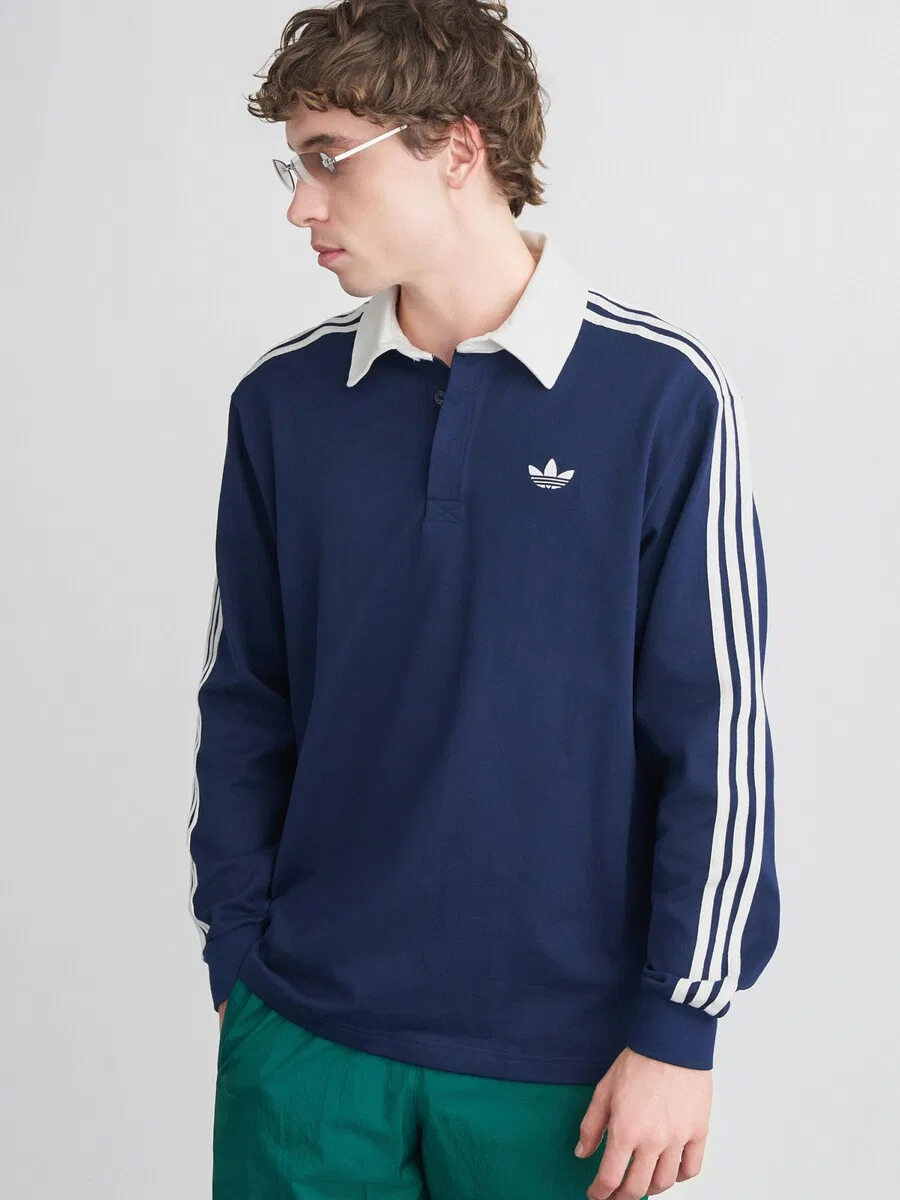 Футболка ADIDAS ORIGINALS темно-синего цвета — фото 2