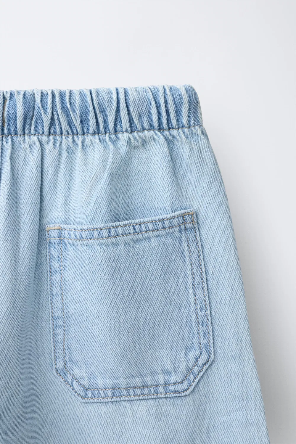Джинсы с широкими штанинами и стразами ZARA, Blue — фото 4