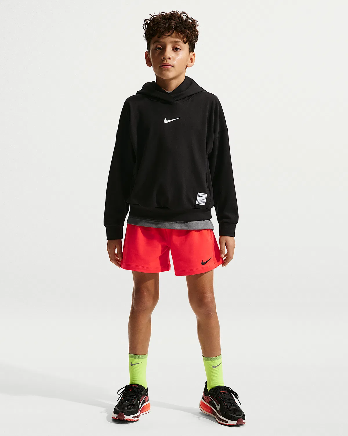 Детские (мальчиковые) шорты Nike Pro Dri-FIT из флиса, Light Crimson/White/Black
