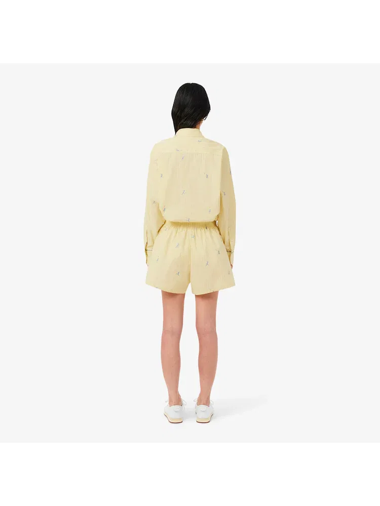 Шорты LACOSTE с вышивкой, Yellow Gold — фото 3