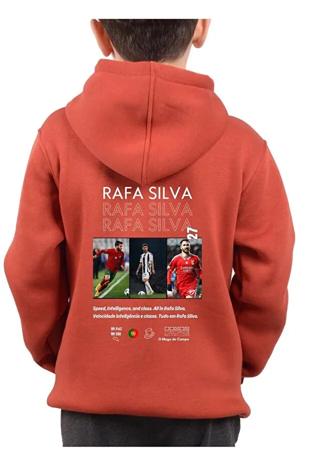 Детская толстовка с капюшоном с принтом Rafa silva Vek, Orange