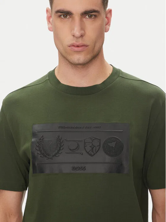 Футболка regular fit Boss, зеленый — фото 4