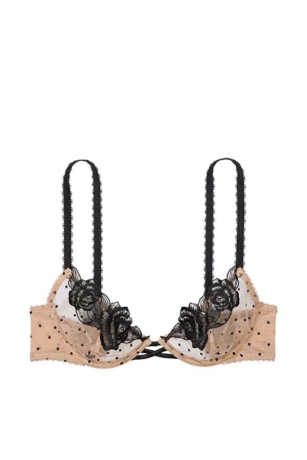 Женское кружевное бра с цветочным принтом Victoria'S Secret, Praline — фото 3